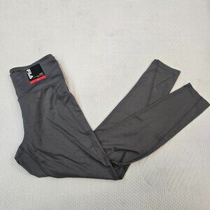 NWT Fila Women's High Waisted Athletic Grey Leggings w Side Pockets in Large